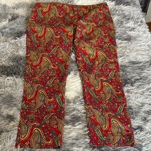 Ralph Lauren Red Paisley Pants